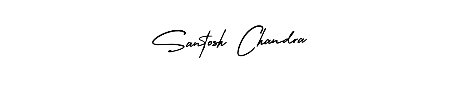 The best way (AmerikaSignatureDemo-Regular) to make a short signature is to pick only two or three words in your name. The name Santosh Chandra include a total of six letters. For converting this name. Santosh Chandra signature style 3 images and pictures png