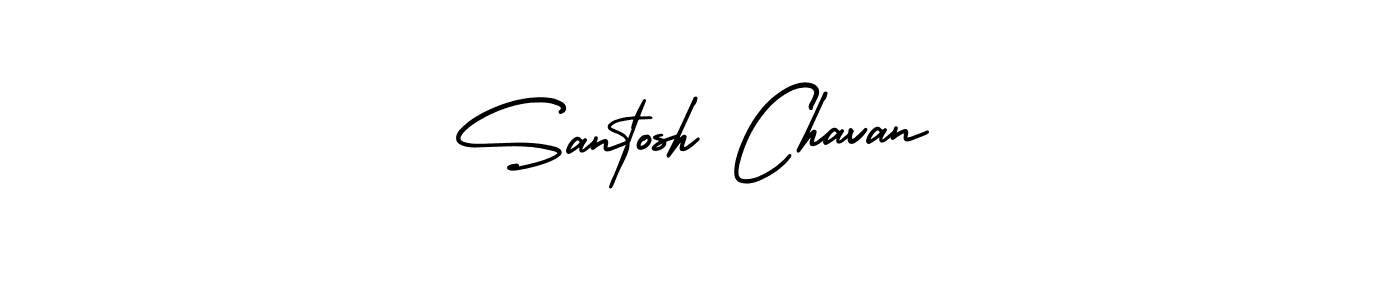 You should practise on your own different ways (AmerikaSignatureDemo-Regular) to write your name (Santosh Chavan) in signature. don't let someone else do it for you. Santosh Chavan signature style 3 images and pictures png