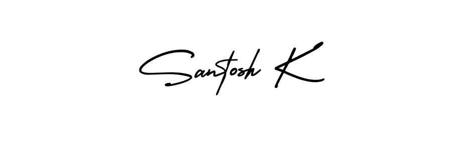This is the best signature style for the Santosh K name. Also you like these signature font (AmerikaSignatureDemo-Regular). Mix name signature. Santosh K signature style 3 images and pictures png