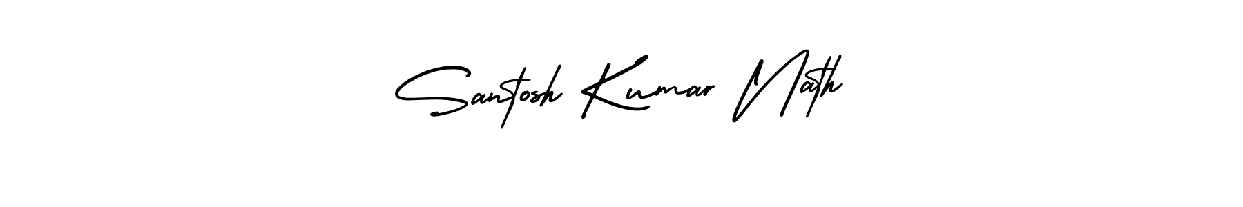The best way (AmerikaSignatureDemo-Regular) to make a short signature is to pick only two or three words in your name. The name Santosh Kumar Nath include a total of six letters. For converting this name. Santosh Kumar Nath signature style 3 images and pictures png