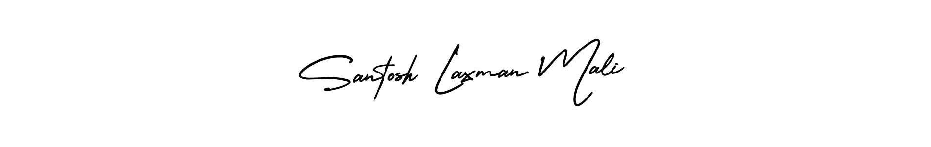 You should practise on your own different ways (AmerikaSignatureDemo-Regular) to write your name (Santosh Laxman Mali) in signature. don't let someone else do it for you. Santosh Laxman Mali signature style 3 images and pictures png