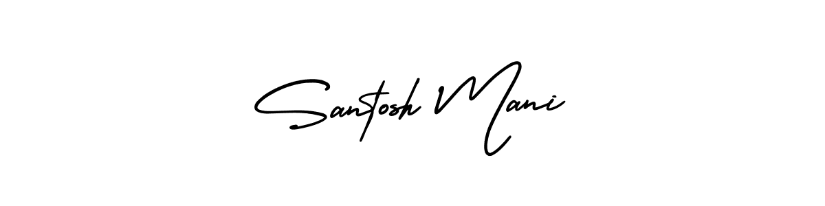AmerikaSignatureDemo-Regular is a professional signature style that is perfect for those who want to add a touch of class to their signature. It is also a great choice for those who want to make their signature more unique. Get Santosh Mani name to fancy signature for free. Santosh Mani signature style 3 images and pictures png