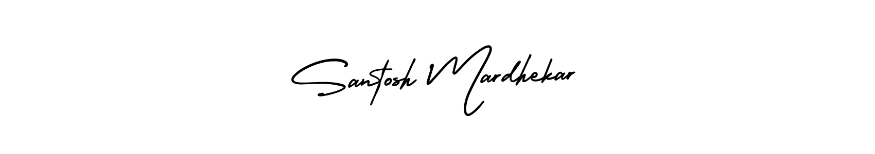 You should practise on your own different ways (AmerikaSignatureDemo-Regular) to write your name (Santosh Mardhekar) in signature. don't let someone else do it for you. Santosh Mardhekar signature style 3 images and pictures png