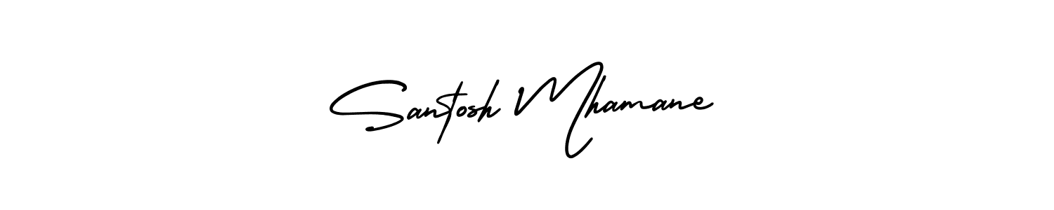 if you are searching for the best signature style for your name Santosh Mhamane. so please give up your signature search. here we have designed multiple signature styles  using AmerikaSignatureDemo-Regular. Santosh Mhamane signature style 3 images and pictures png