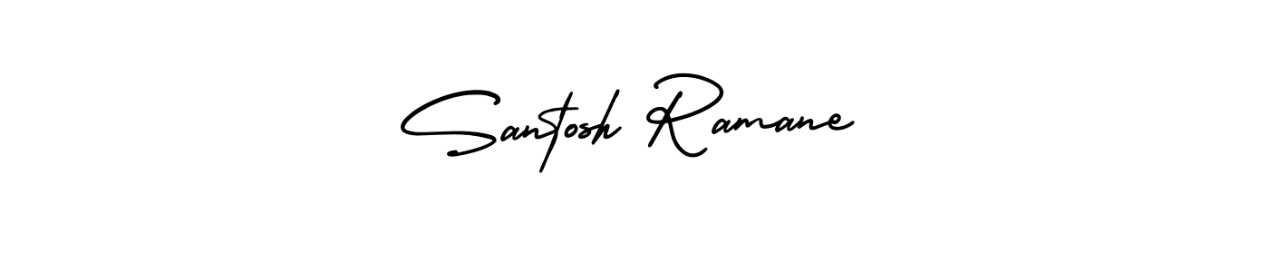 Santosh Ramane stylish signature style. Best Handwritten Sign (AmerikaSignatureDemo-Regular) for my name. Handwritten Signature Collection Ideas for my name Santosh Ramane. Santosh Ramane signature style 3 images and pictures png