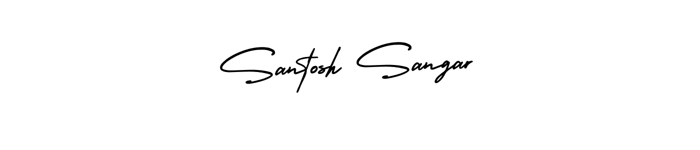 You should practise on your own different ways (AmerikaSignatureDemo-Regular) to write your name (Santosh Sangar) in signature. don't let someone else do it for you. Santosh Sangar signature style 3 images and pictures png