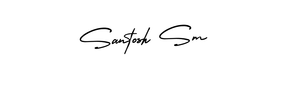 How to make Santosh Sm signature? AmerikaSignatureDemo-Regular is a professional autograph style. Create handwritten signature for Santosh Sm name. Santosh Sm signature style 3 images and pictures png