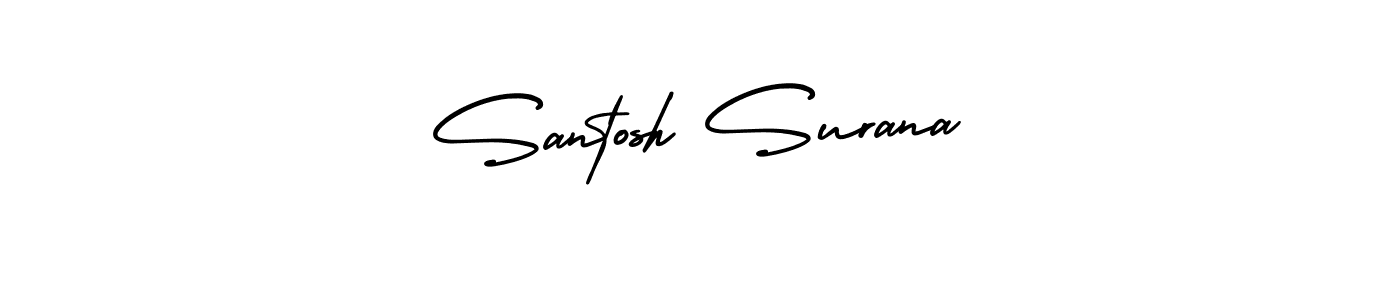 Use a signature maker to create a handwritten signature online. With this signature software, you can design (AmerikaSignatureDemo-Regular) your own signature for name Santosh Surana. Santosh Surana signature style 3 images and pictures png