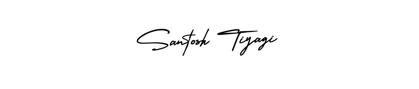 How to make Santosh Tiyagi name signature. Use AmerikaSignatureDemo-Regular style for creating short signs online. This is the latest handwritten sign. Santosh Tiyagi signature style 3 images and pictures png