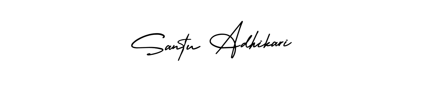 Also we have Santu Adhikari name is the best signature style. Create professional handwritten signature collection using AmerikaSignatureDemo-Regular autograph style. Santu Adhikari signature style 3 images and pictures png