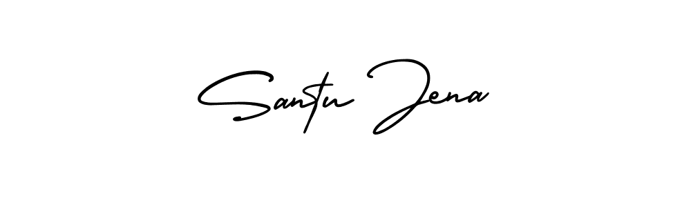 The best way (AmerikaSignatureDemo-Regular) to make a short signature is to pick only two or three words in your name. The name Santu Jena include a total of six letters. For converting this name. Santu Jena signature style 3 images and pictures png