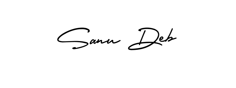 How to make Sanu Deb signature? AmerikaSignatureDemo-Regular is a professional autograph style. Create handwritten signature for Sanu Deb name. Sanu Deb signature style 3 images and pictures png