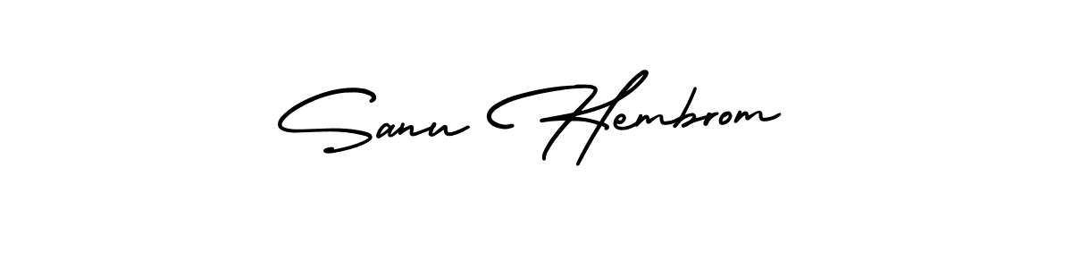 AmerikaSignatureDemo-Regular is a professional signature style that is perfect for those who want to add a touch of class to their signature. It is also a great choice for those who want to make their signature more unique. Get Sanu Hembrom name to fancy signature for free. Sanu Hembrom signature style 3 images and pictures png