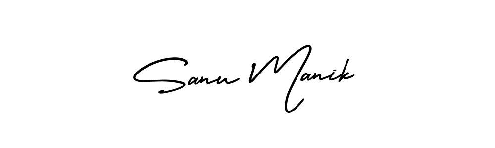 Also You can easily find your signature by using the search form. We will create Sanu Manik name handwritten signature images for you free of cost using AmerikaSignatureDemo-Regular sign style. Sanu Manik signature style 3 images and pictures png