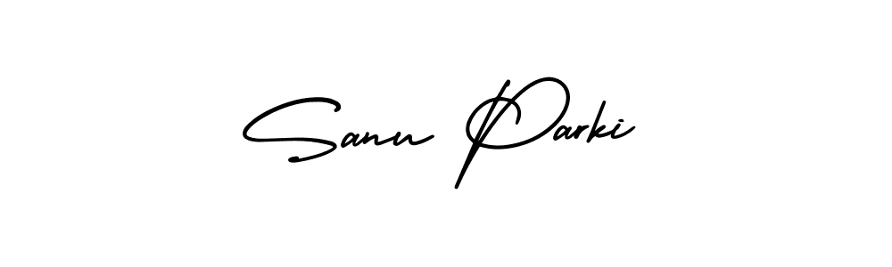 The best way (AmerikaSignatureDemo-Regular) to make a short signature is to pick only two or three words in your name. The name Sanu Parki include a total of six letters. For converting this name. Sanu Parki signature style 3 images and pictures png