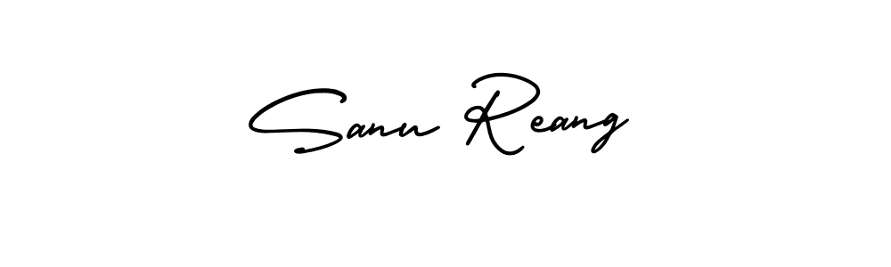 This is the best signature style for the Sanu Reang name. Also you like these signature font (AmerikaSignatureDemo-Regular). Mix name signature. Sanu Reang signature style 3 images and pictures png