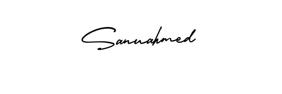 Sanuahmed stylish signature style. Best Handwritten Sign (AmerikaSignatureDemo-Regular) for my name. Handwritten Signature Collection Ideas for my name Sanuahmed. Sanuahmed signature style 3 images and pictures png