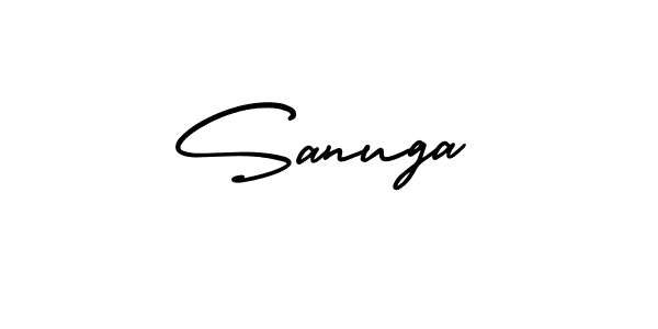 Sanuga stylish signature style. Best Handwritten Sign (AmerikaSignatureDemo-Regular) for my name. Handwritten Signature Collection Ideas for my name Sanuga. Sanuga signature style 3 images and pictures png