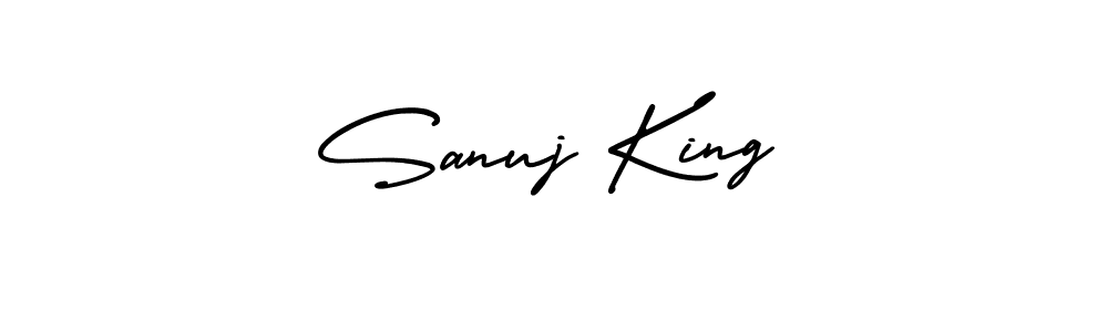 Also You can easily find your signature by using the search form. We will create Sanuj King name handwritten signature images for you free of cost using AmerikaSignatureDemo-Regular sign style. Sanuj King signature style 3 images and pictures png