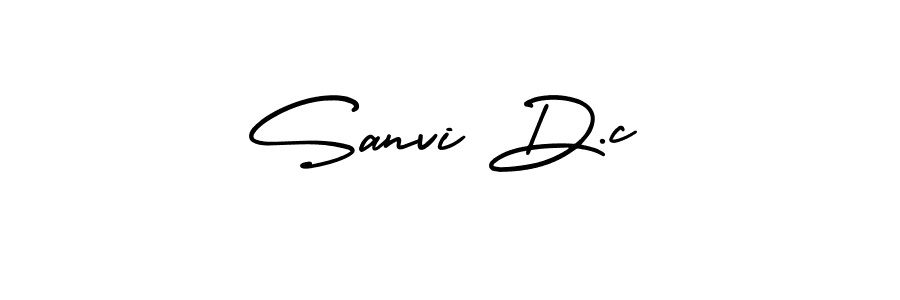 The best way (AmerikaSignatureDemo-Regular) to make a short signature is to pick only two or three words in your name. The name Sanvi D.c include a total of six letters. For converting this name. Sanvi D.c signature style 3 images and pictures png