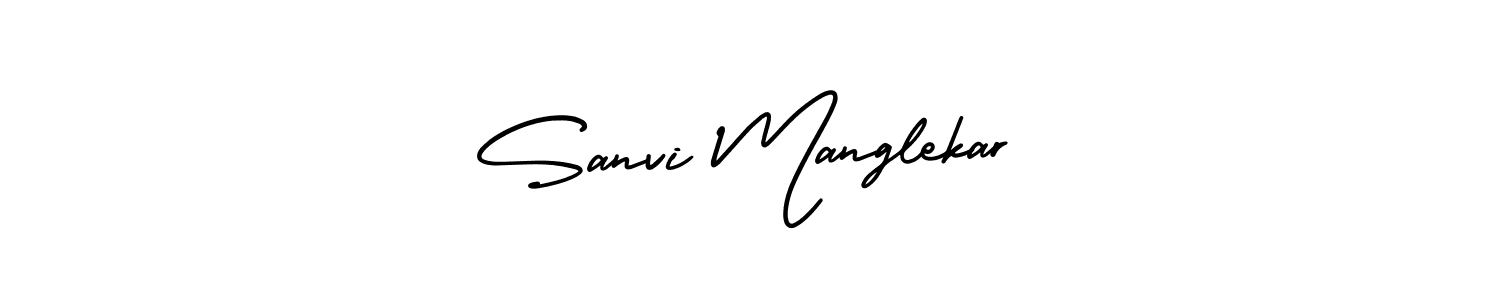 if you are searching for the best signature style for your name Sanvi Manglekar. so please give up your signature search. here we have designed multiple signature styles  using AmerikaSignatureDemo-Regular. Sanvi Manglekar signature style 3 images and pictures png