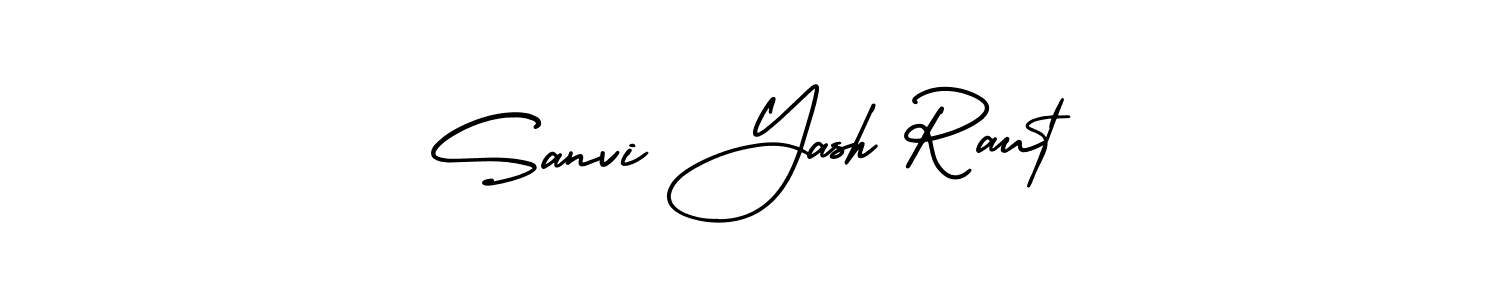 This is the best signature style for the Sanvi Yash Raut name. Also you like these signature font (AmerikaSignatureDemo-Regular). Mix name signature. Sanvi Yash Raut signature style 3 images and pictures png
