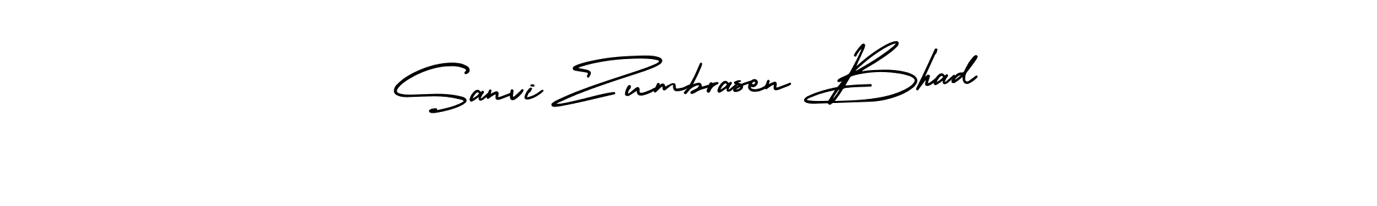 if you are searching for the best signature style for your name Sanvi Zumbrasen Bhad. so please give up your signature search. here we have designed multiple signature styles  using AmerikaSignatureDemo-Regular. Sanvi Zumbrasen Bhad signature style 3 images and pictures png