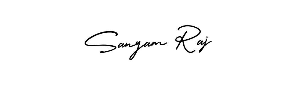 How to Draw Sanyam Raj signature style? AmerikaSignatureDemo-Regular is a latest design signature styles for name Sanyam Raj. Sanyam Raj signature style 3 images and pictures png