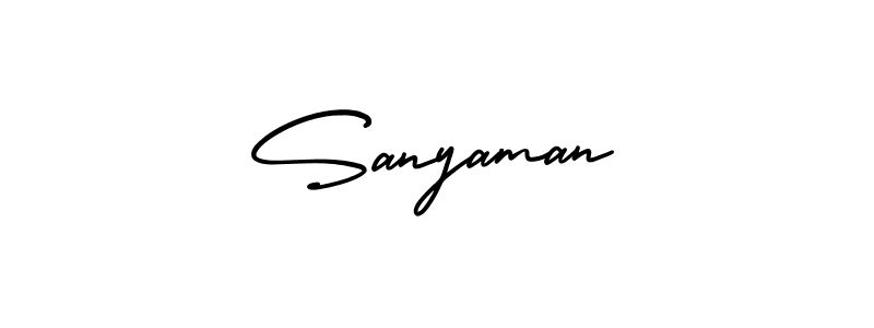 Similarly AmerikaSignatureDemo-Regular is the best handwritten signature design. Signature creator online .You can use it as an online autograph creator for name Sanyaman. Sanyaman signature style 3 images and pictures png
