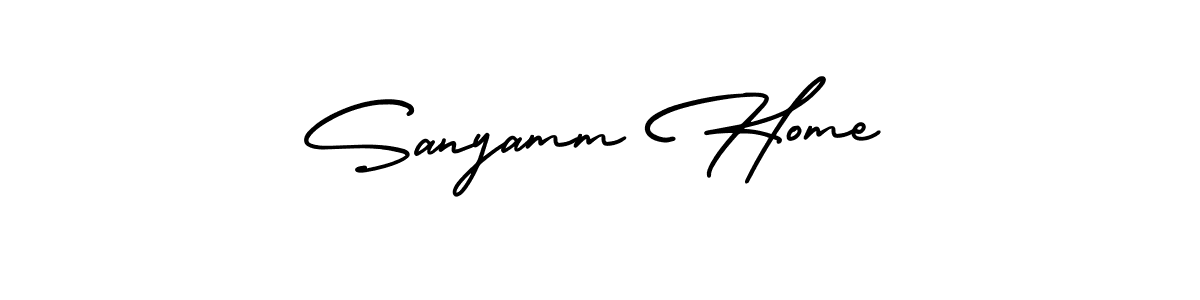 Make a short Sanyamm Home signature style. Manage your documents anywhere anytime using AmerikaSignatureDemo-Regular. Create and add eSignatures, submit forms, share and send files easily. Sanyamm Home signature style 3 images and pictures png