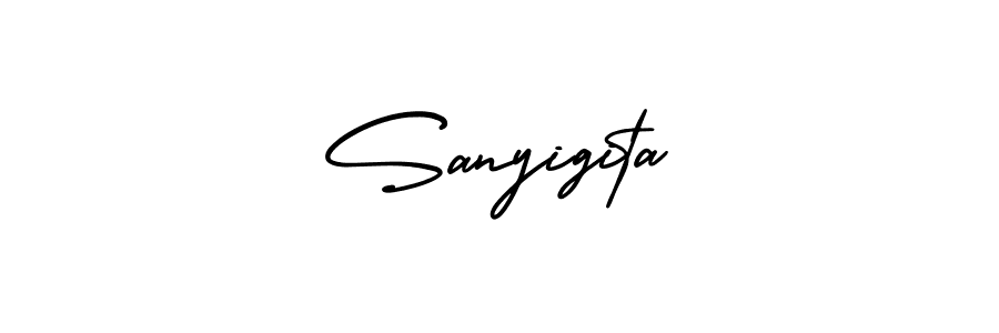 This is the best signature style for the Sanyigita name. Also you like these signature font (AmerikaSignatureDemo-Regular). Mix name signature. Sanyigita signature style 3 images and pictures png