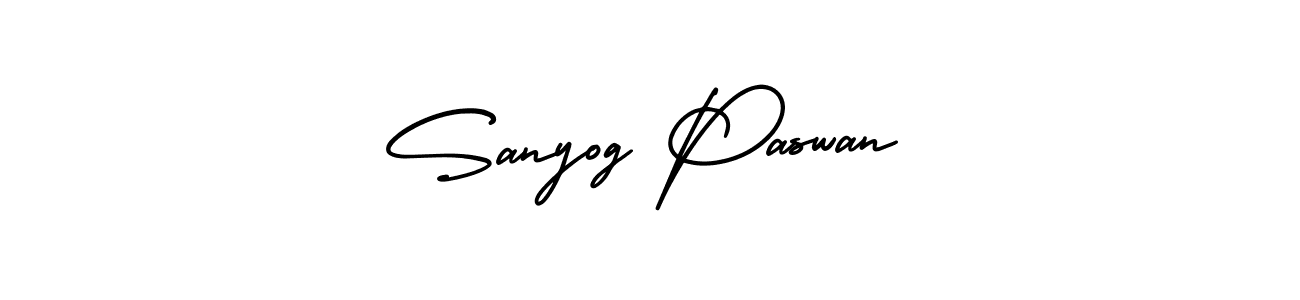 The best way (AmerikaSignatureDemo-Regular) to make a short signature is to pick only two or three words in your name. The name Sanyog Paswan include a total of six letters. For converting this name. Sanyog Paswan signature style 3 images and pictures png