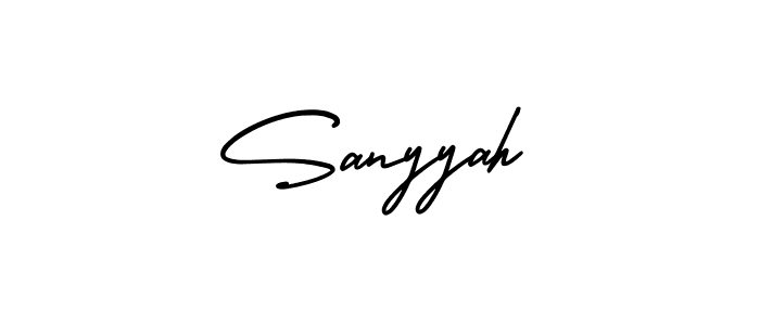 How to make Sanyyah signature? AmerikaSignatureDemo-Regular is a professional autograph style. Create handwritten signature for Sanyyah name. Sanyyah signature style 3 images and pictures png