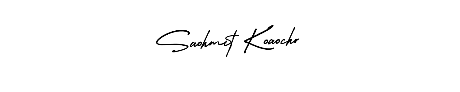 if you are searching for the best signature style for your name Saohmit Koaochr. so please give up your signature search. here we have designed multiple signature styles  using AmerikaSignatureDemo-Regular. Saohmit Koaochr signature style 3 images and pictures png