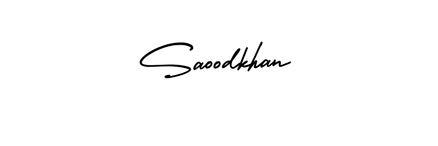 The best way (AmerikaSignatureDemo-Regular) to make a short signature is to pick only two or three words in your name. The name Saoodkhan include a total of six letters. For converting this name. Saoodkhan signature style 3 images and pictures png