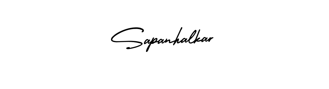 How to make Sapanhalkar name signature. Use AmerikaSignatureDemo-Regular style for creating short signs online. This is the latest handwritten sign. Sapanhalkar signature style 3 images and pictures png