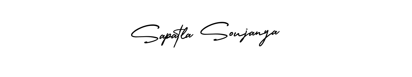How to make Sapatla Soujanya name signature. Use AmerikaSignatureDemo-Regular style for creating short signs online. This is the latest handwritten sign. Sapatla Soujanya signature style 3 images and pictures png