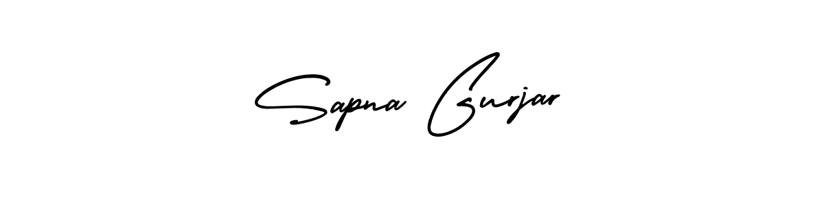 The best way (AmerikaSignatureDemo-Regular) to make a short signature is to pick only two or three words in your name. The name Sapna Gurjar include a total of six letters. For converting this name. Sapna Gurjar signature style 3 images and pictures png