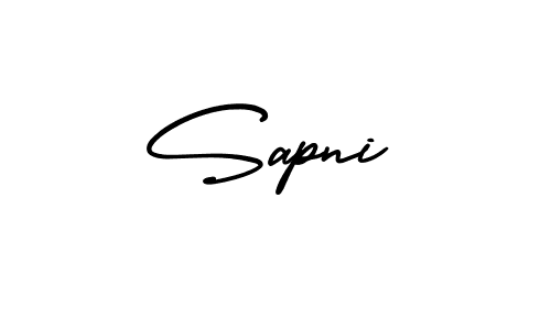 The best way (AmerikaSignatureDemo-Regular) to make a short signature is to pick only two or three words in your name. The name Sapni include a total of six letters. For converting this name. Sapni signature style 3 images and pictures png