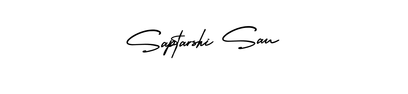 The best way (AmerikaSignatureDemo-Regular) to make a short signature is to pick only two or three words in your name. The name Saptarshi Sau include a total of six letters. For converting this name. Saptarshi Sau signature style 3 images and pictures png