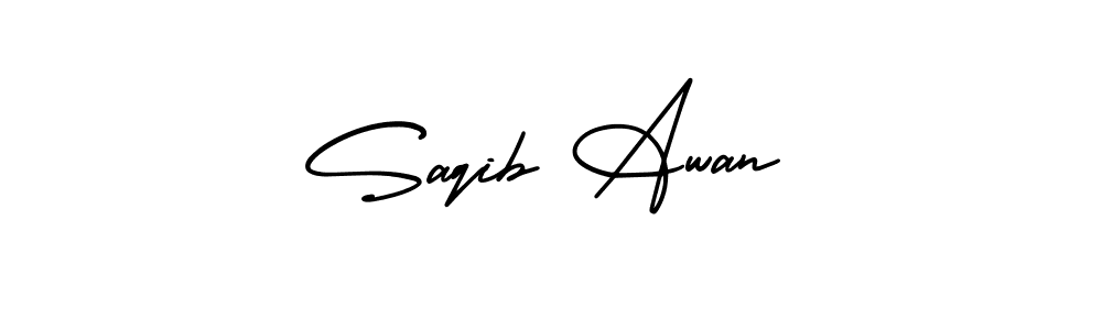 Design your own signature with our free online signature maker. With this signature software, you can create a handwritten (AmerikaSignatureDemo-Regular) signature for name Saqib Awan. Saqib Awan signature style 3 images and pictures png