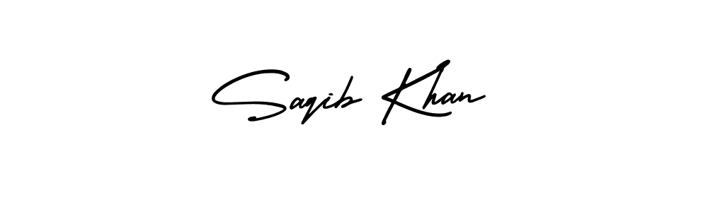 Make a beautiful signature design for name Saqib Khan. With this signature (AmerikaSignatureDemo-Regular) style, you can create a handwritten signature for free. Saqib Khan signature style 3 images and pictures png