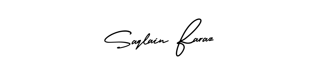 Make a beautiful signature design for name Saqlain Faraz. With this signature (AmerikaSignatureDemo-Regular) style, you can create a handwritten signature for free. Saqlain Faraz signature style 3 images and pictures png