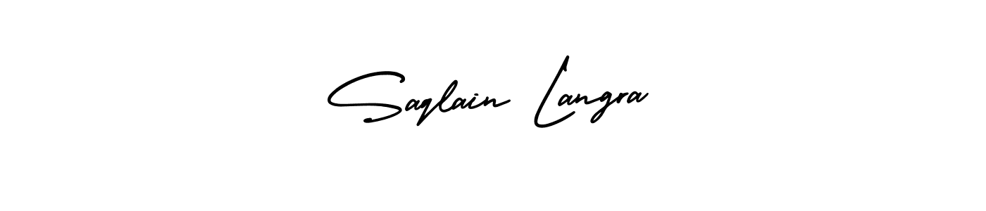 Check out images of Autograph of Saqlain Langra name. Actor Saqlain Langra Signature Style. AmerikaSignatureDemo-Regular is a professional sign style online. Saqlain Langra signature style 3 images and pictures png