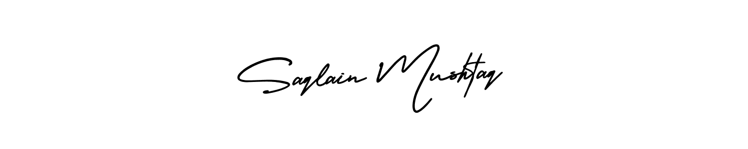 Create a beautiful signature design for name Saqlain Mushtaq. With this signature (AmerikaSignatureDemo-Regular) fonts, you can make a handwritten signature for free. Saqlain Mushtaq signature style 3 images and pictures png