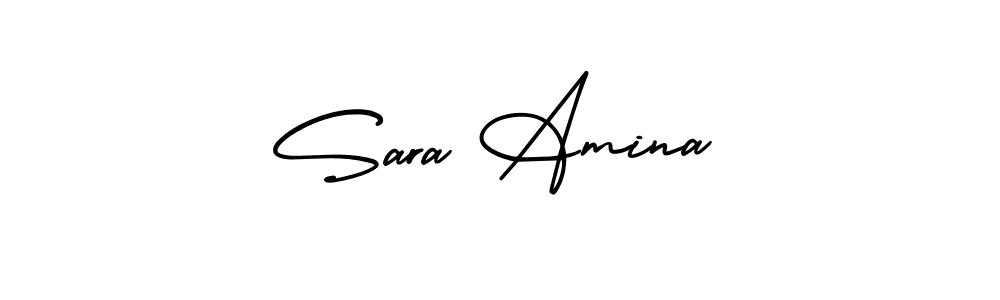 It looks lik you need a new signature style for name Sara Amina. Design unique handwritten (AmerikaSignatureDemo-Regular) signature with our free signature maker in just a few clicks. Sara Amina signature style 3 images and pictures png