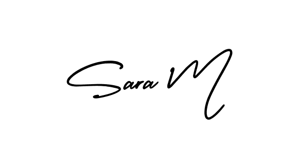 Sara M stylish signature style. Best Handwritten Sign (AmerikaSignatureDemo-Regular) for my name. Handwritten Signature Collection Ideas for my name Sara M. Sara M signature style 3 images and pictures png