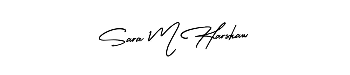 How to make Sara M Harshaw signature? AmerikaSignatureDemo-Regular is a professional autograph style. Create handwritten signature for Sara M Harshaw name. Sara M Harshaw signature style 3 images and pictures png