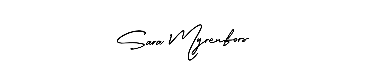It looks lik you need a new signature style for name Sara Myrenfors. Design unique handwritten (AmerikaSignatureDemo-Regular) signature with our free signature maker in just a few clicks. Sara Myrenfors signature style 3 images and pictures png