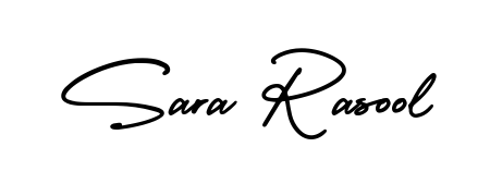 Create a personalized artistic stamp with Sara Rasool in AmerikaSignatureDemo-Regular font. Perfect for visual artists, designers, and influencers. Sara Rasool signature style 3 images and pictures png
